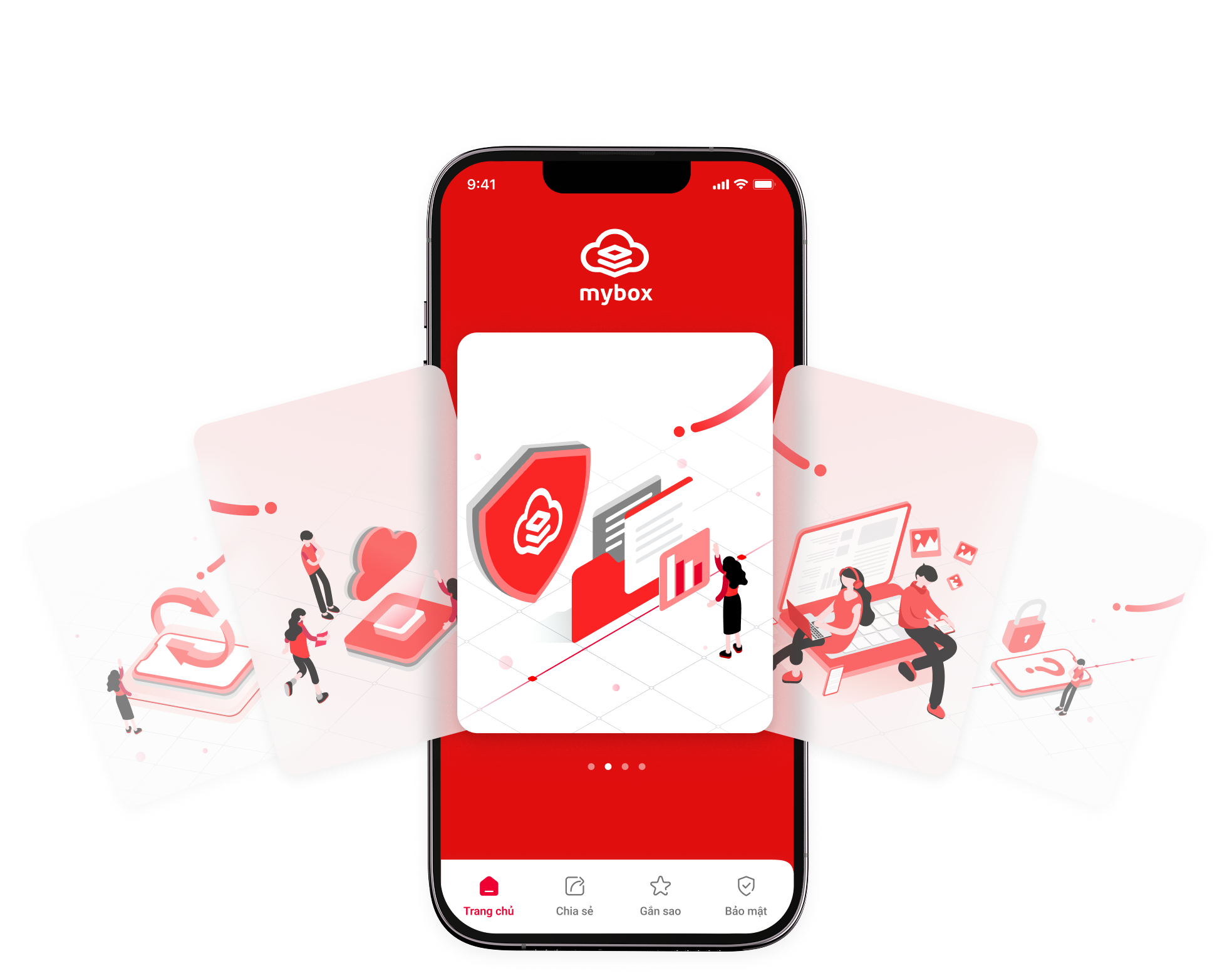 3D illustration elements including smartphones and digital assets