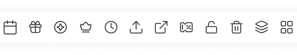 Icons library set grid preview